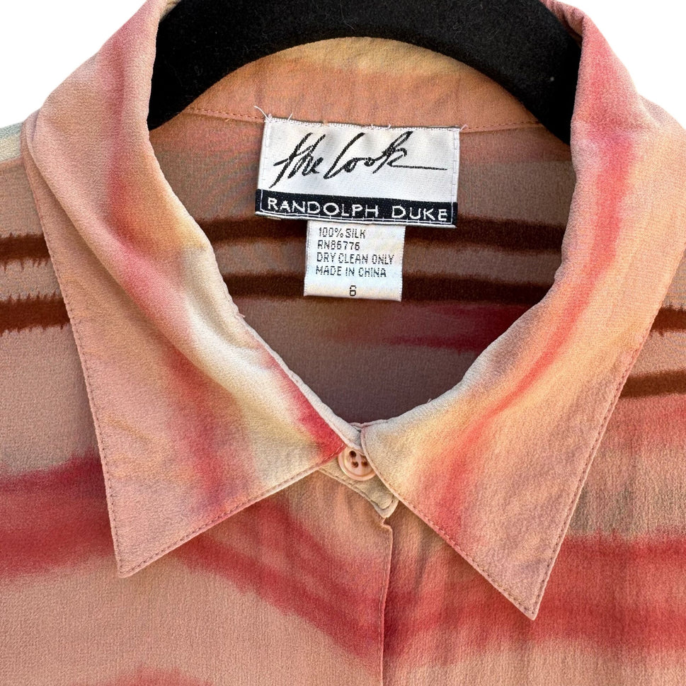 Randolph Duke The Look Sheer Silk Striped Button-Up Shirt & Sleeveless Top Set 6