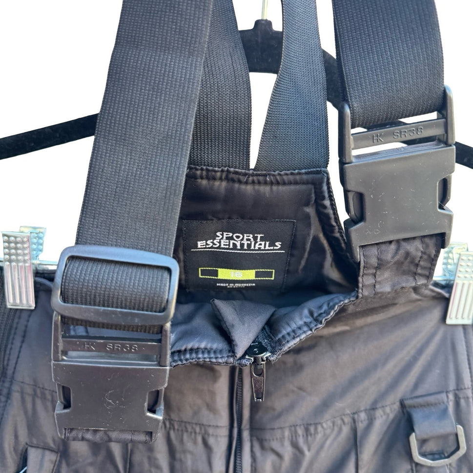 Sport Essentials Insulated Waterproof Ski Snowboard Gorpcore Snow Bibs Black 16