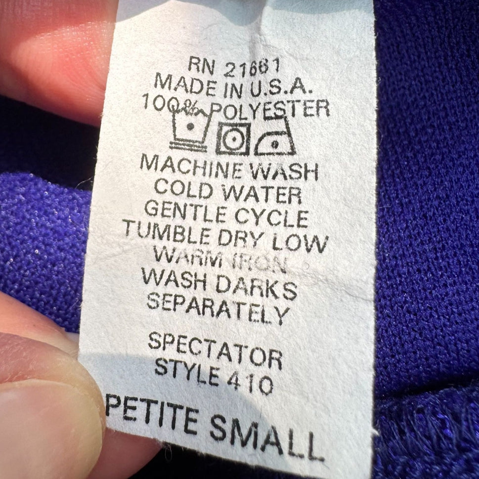 Maggie Sweet Vintage Womens Petite S Elastic Waist Relaxed Fit Royal Blue Pants