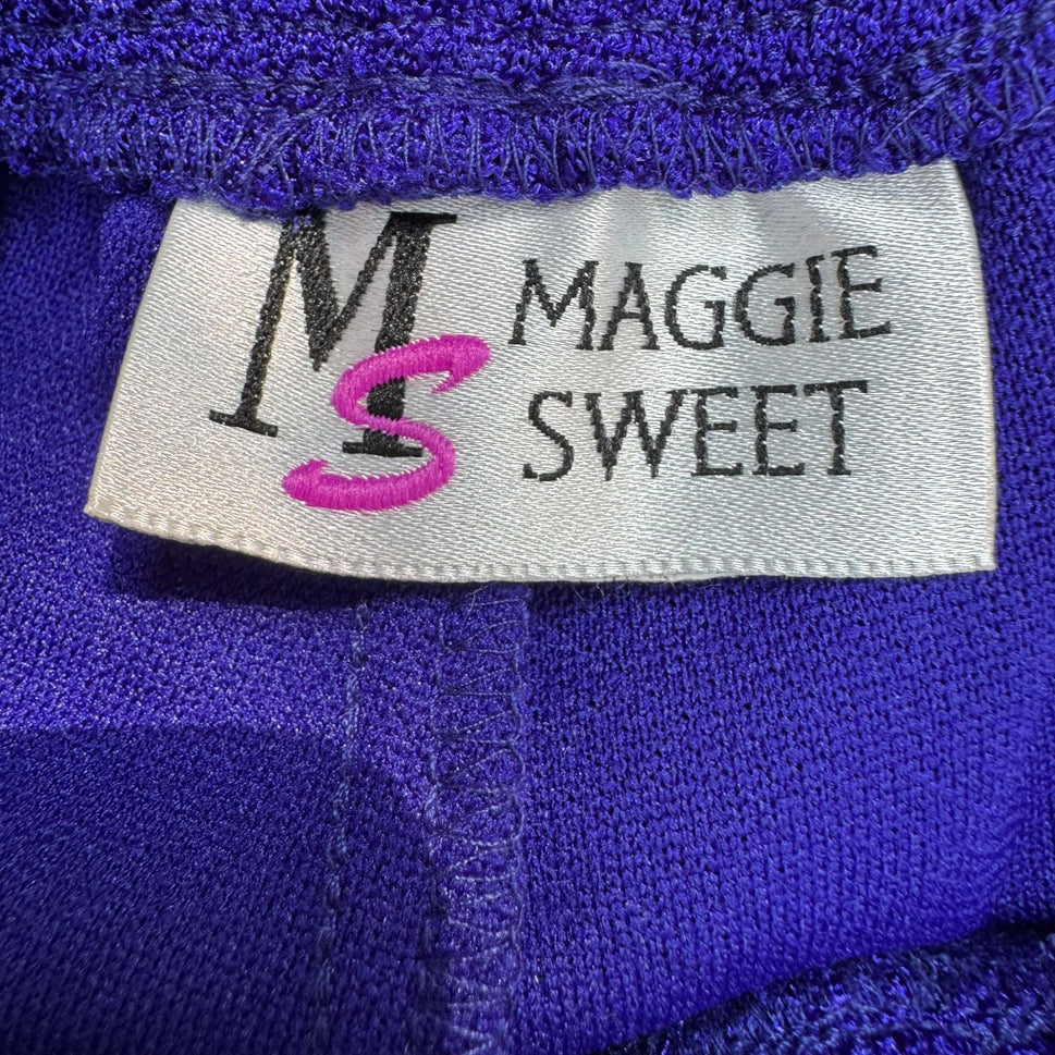 Maggie Sweet Vintage Womens Petite S Elastic Waist Relaxed Fit Royal Blue Pants