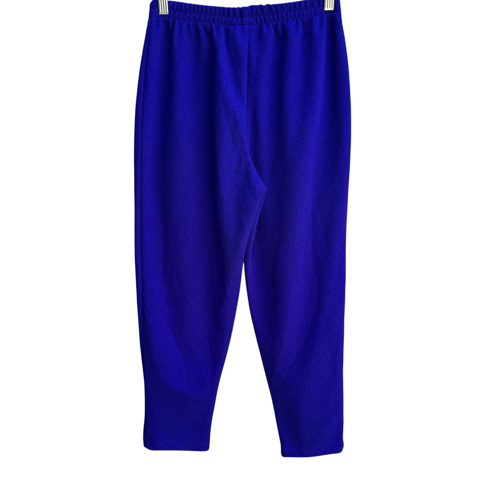 Maggie Sweet Vintage Womens Petite S Elastic Waist Relaxed Fit Royal Blue Pants
