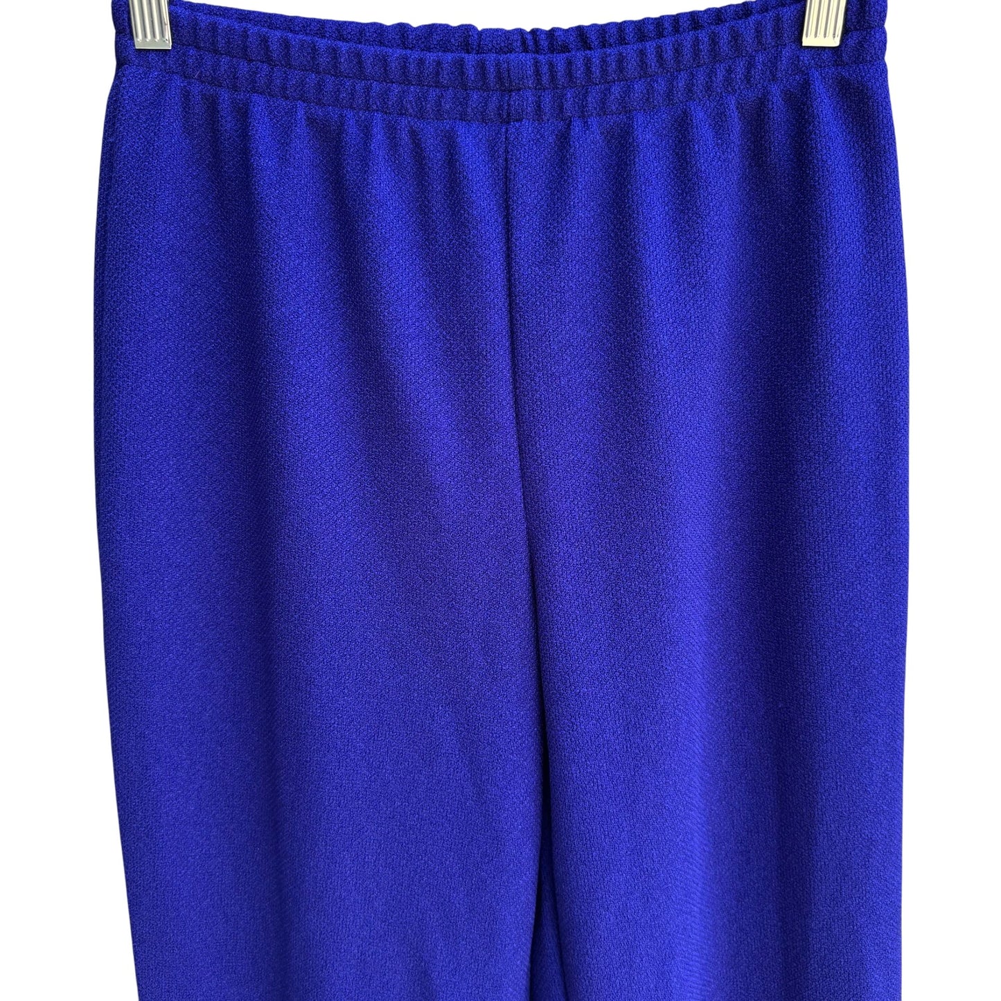 Maggie Sweet Vintage Womens Petite S Elastic Waist Relaxed Fit Royal Blue Pants