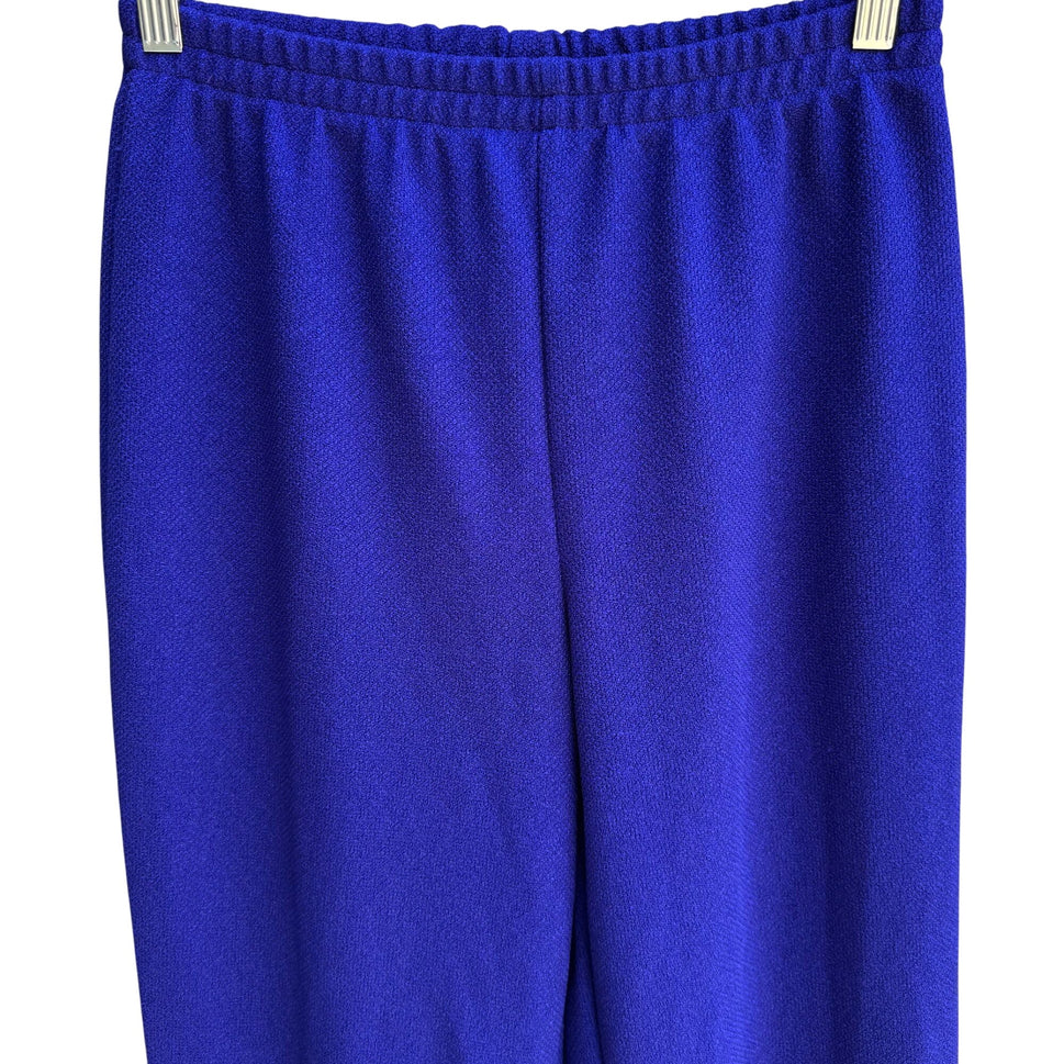 Maggie Sweet Vintage Womens Petite S Elastic Waist Relaxed Fit Royal Blue Pants
