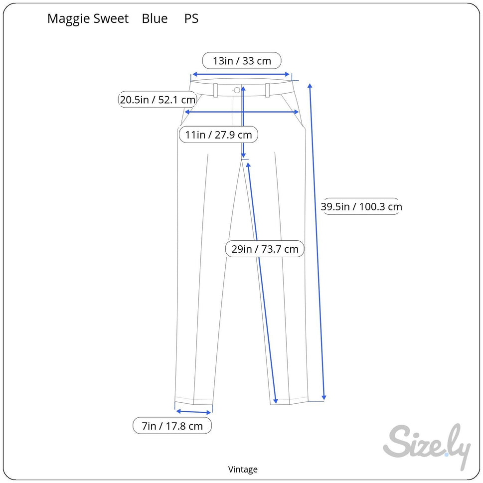 Maggie Sweet Vintage Womens Petite S Elastic Waist Relaxed Fit Royal Blue Pants