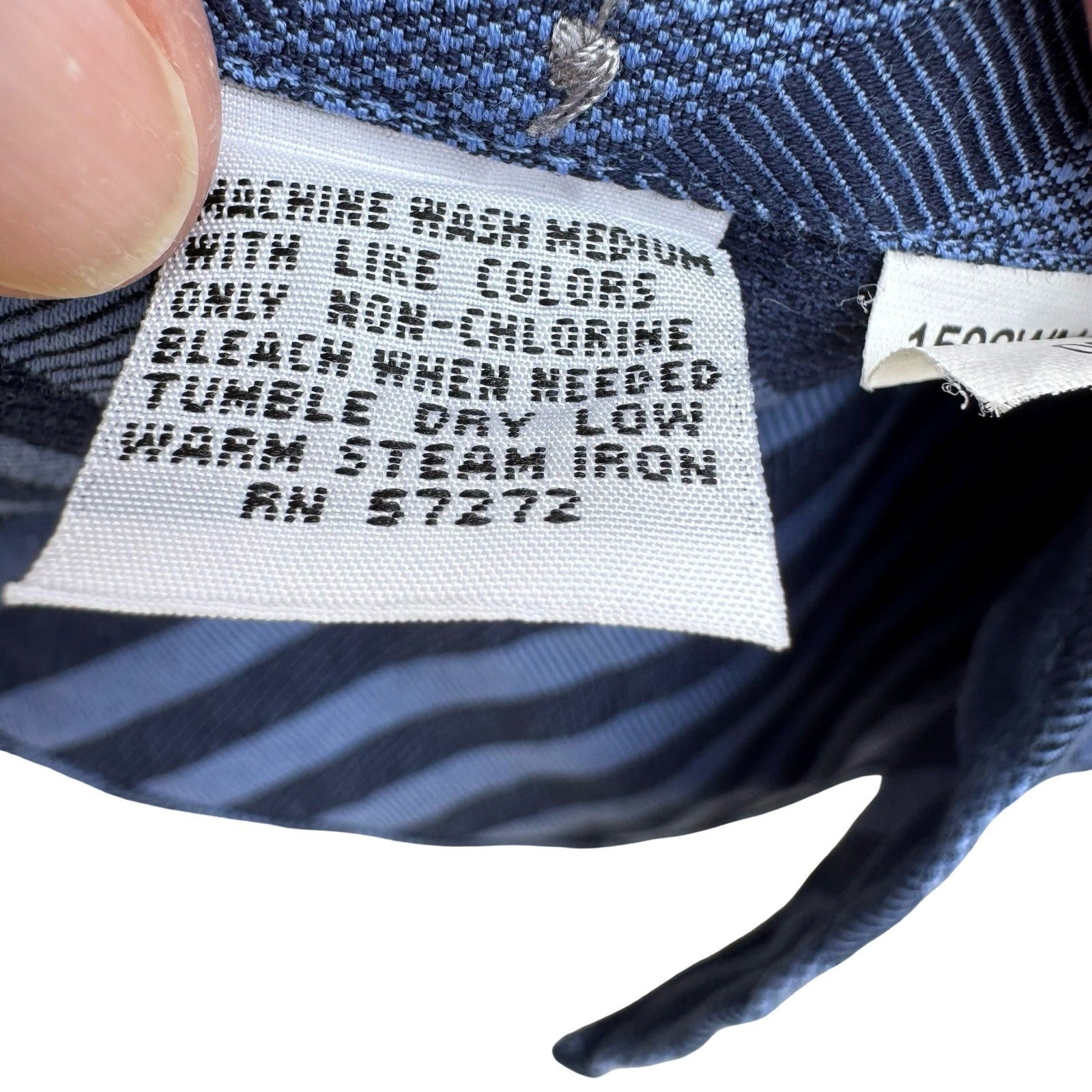Mondo Di Marco Blue Diagonal Stripe 80s 2-Ply French Cuff Dress Shirt 17 34/35