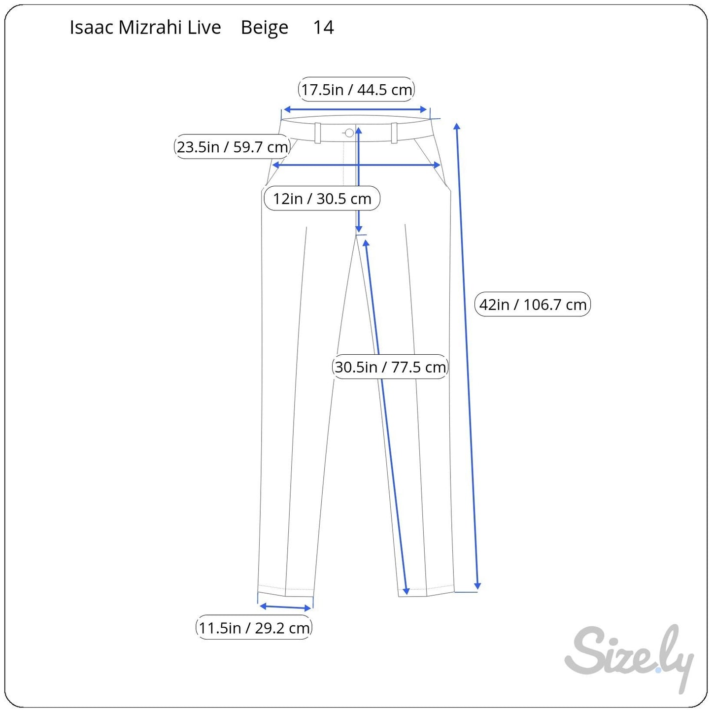 Isaac Mizrahi Live Womens Beige Elastic Waist Linen Blend Wide-Leg Casual Pants