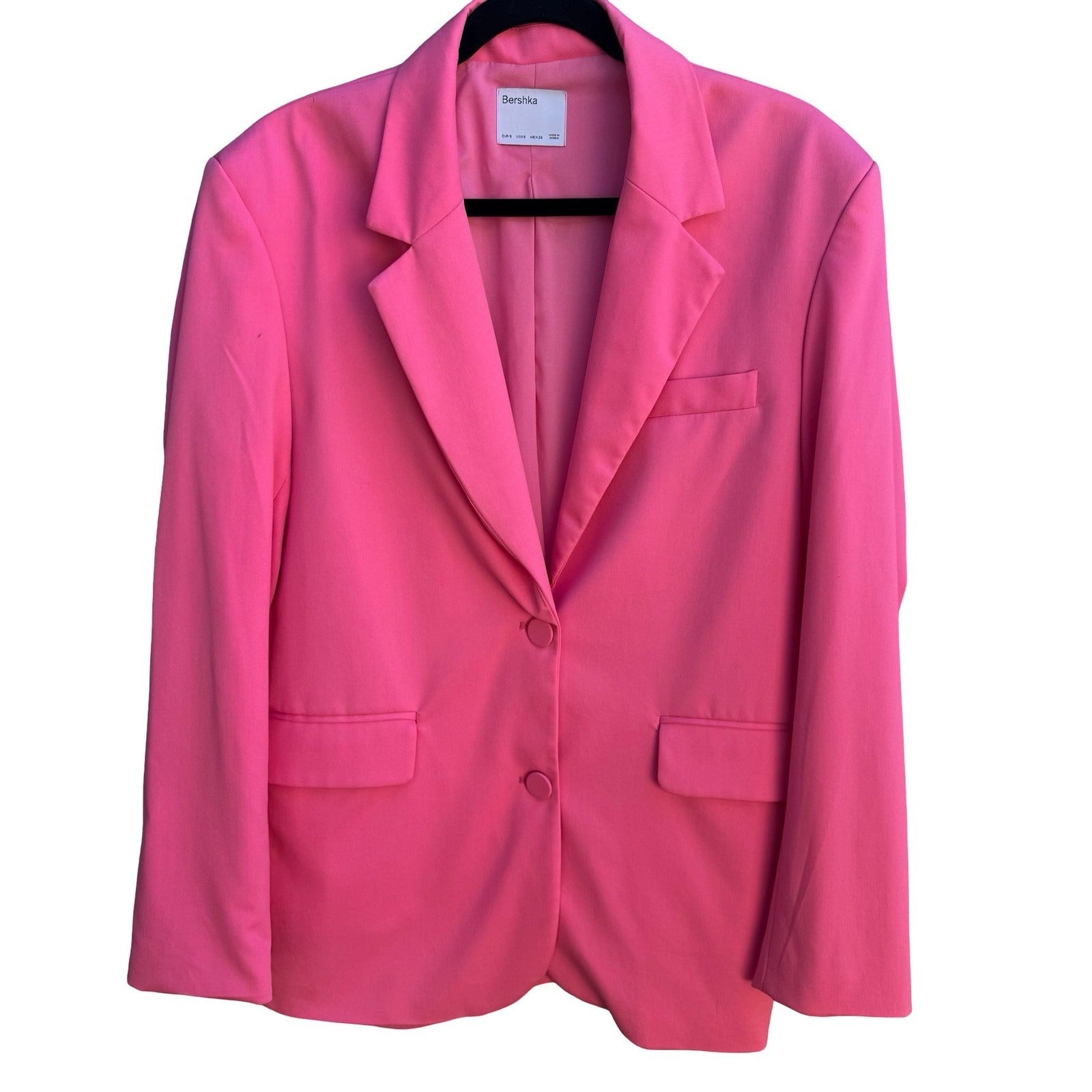 Bershka Hot Pink Oversized Tailored Statement Blazer S Barbiecore Power Suit