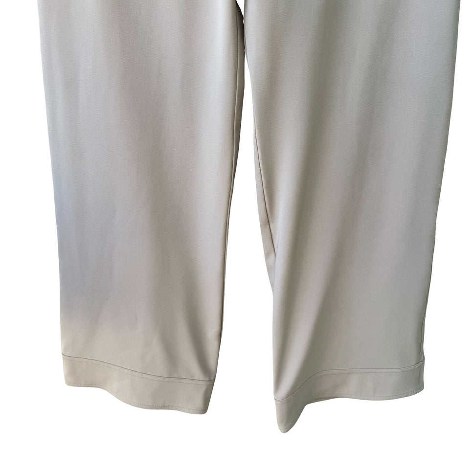 Sharagano Paris Vintage French Chic Minimalist Wide Leg Beachy Dress Pants Tan 6