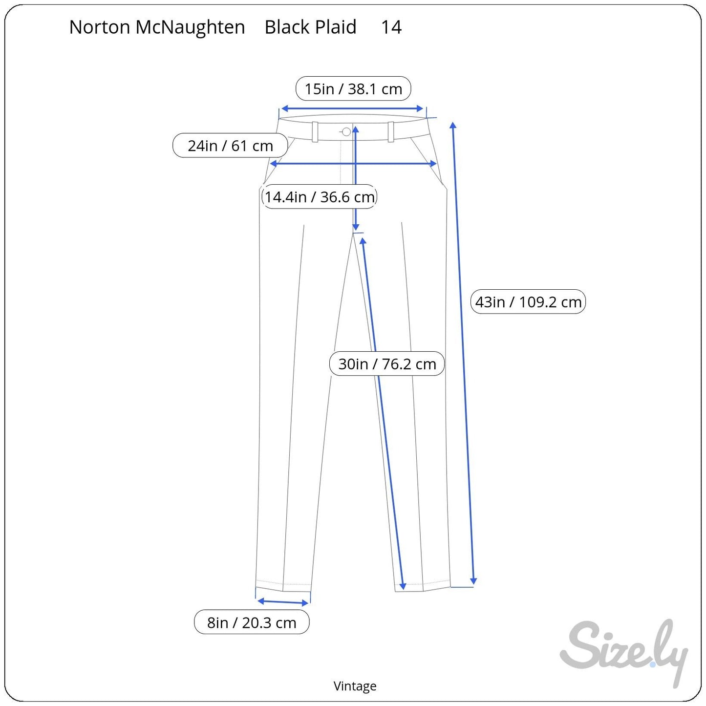 Norton McNaughton Vintage Womens Gray Plaid High-Waisted Pleat Front Trousers 14