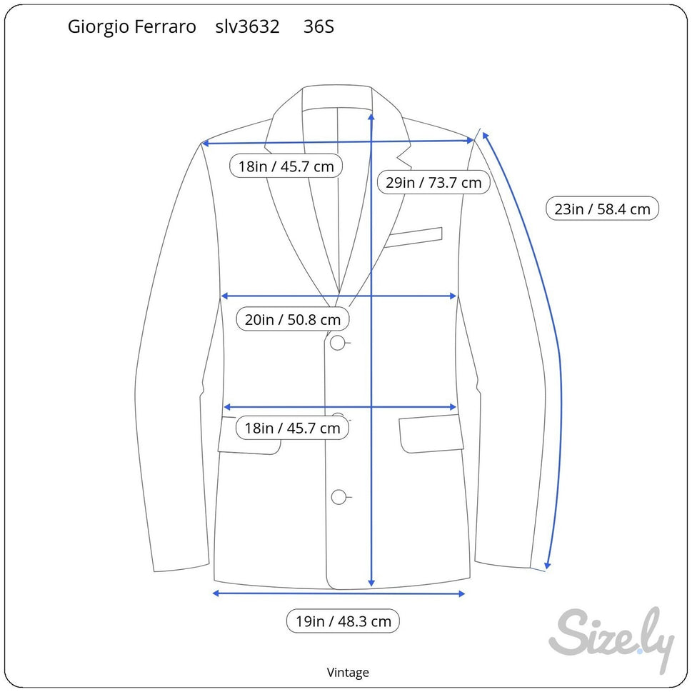 Giorgio Ferraro Mens Navy 3-Button Blazer Jacket 36S Italian Design Professional