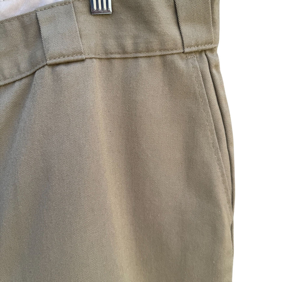 Dickies Vintage Mens Classic Flat Front Straight Leg Work Pants Khaki ONLY 39x28