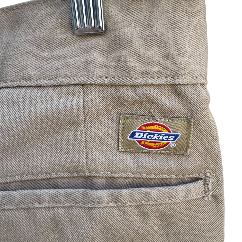 Dickies Vintage Mens Classic Flat Front Straight Leg Work Pants Khaki ONLY 39x28