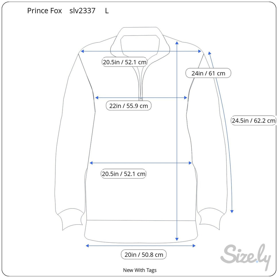 Prince & Fox Mens Red Quarter Zip Fleece Sweatshirt Logo Pullover Large NEW