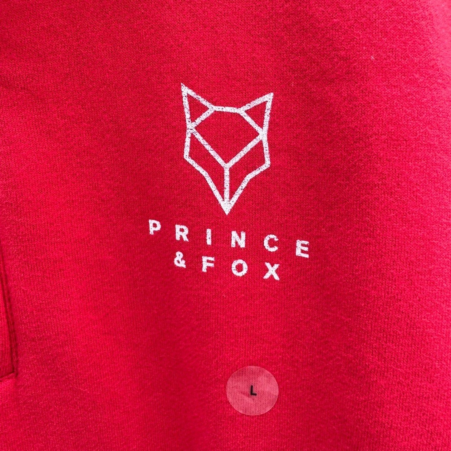 Prince & Fox Mens Red Quarter Zip Fleece Sweatshirt Logo Pullover Large NEW