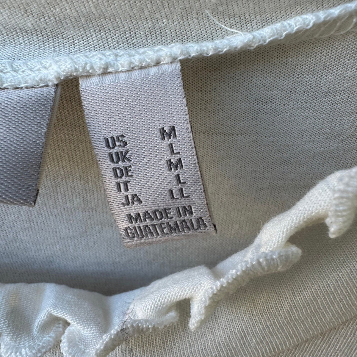 LOGO Lori Goldstein Coquette Balletcore Ruffle Mock Neck Top Marshmallow M NEW