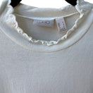 Switch LOGO Lori Goldstein Coquette Balletcore Ruffle Mock Neck Top Marshmallow M NEW 3 image
