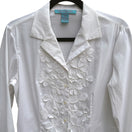Switch Debra McGuire Womens White Button-Up Floral Cut Out 3/4 Sleeves Shirt Blouse 8 2 image