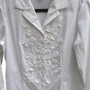 Switch Debra McGuire Womens White Button-Up Floral Cut Out 3/4 Sleeves Shirt Blouse 8 3 image