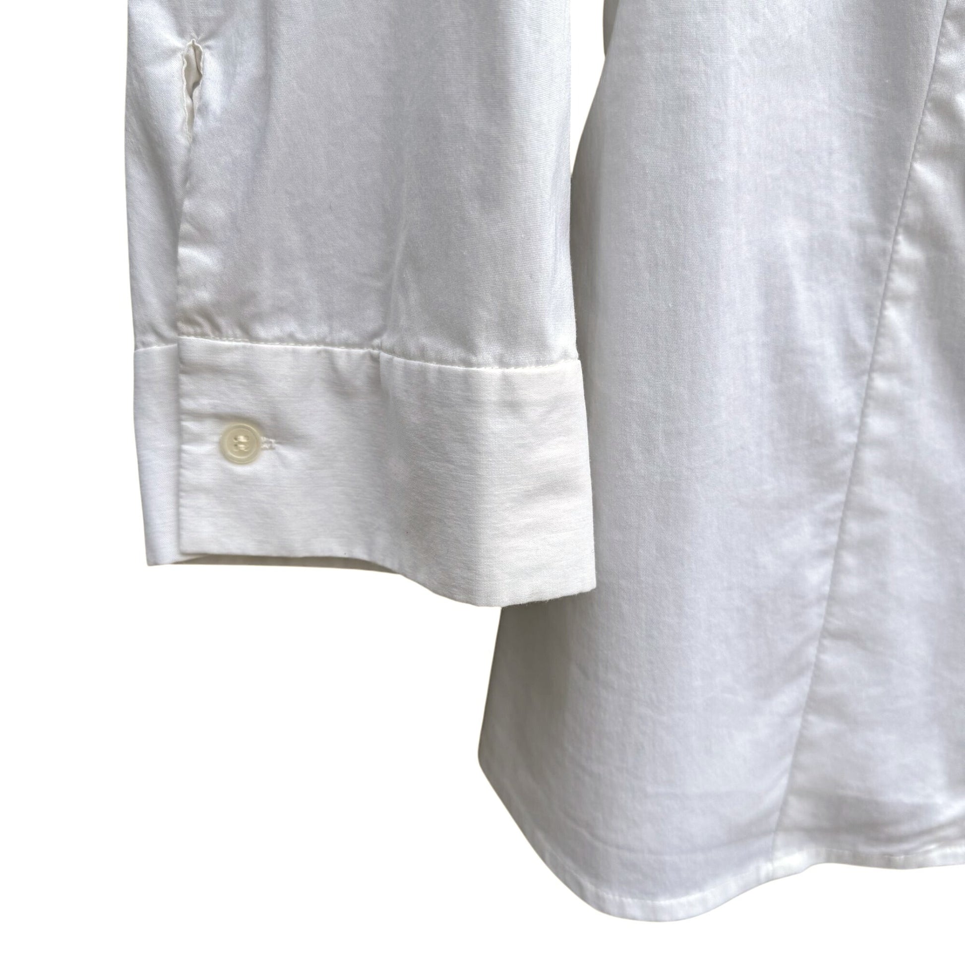 Debra McGuire Womens White Button-Up Floral Cut Out 3/4 Sleeves Shirt Blouse 8