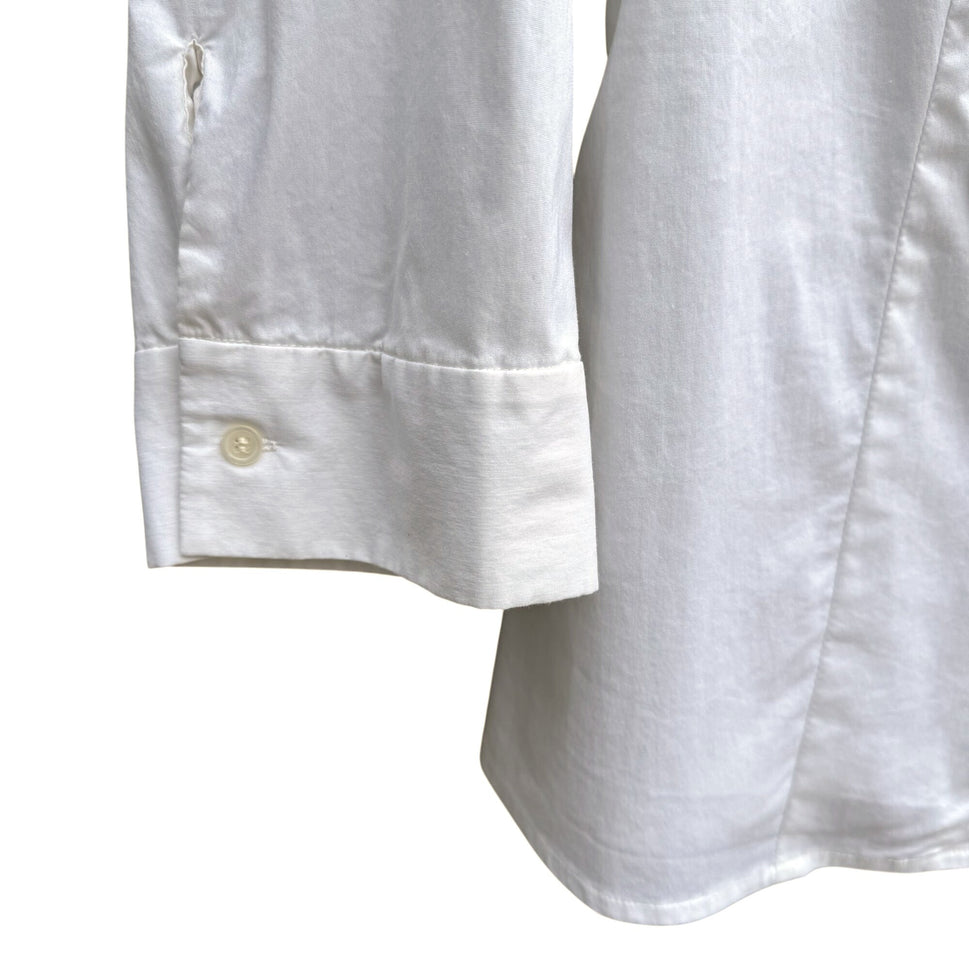 Debra McGuire Womens White Button-Up Floral Cut Out 3/4 Sleeves Shirt Blouse 8