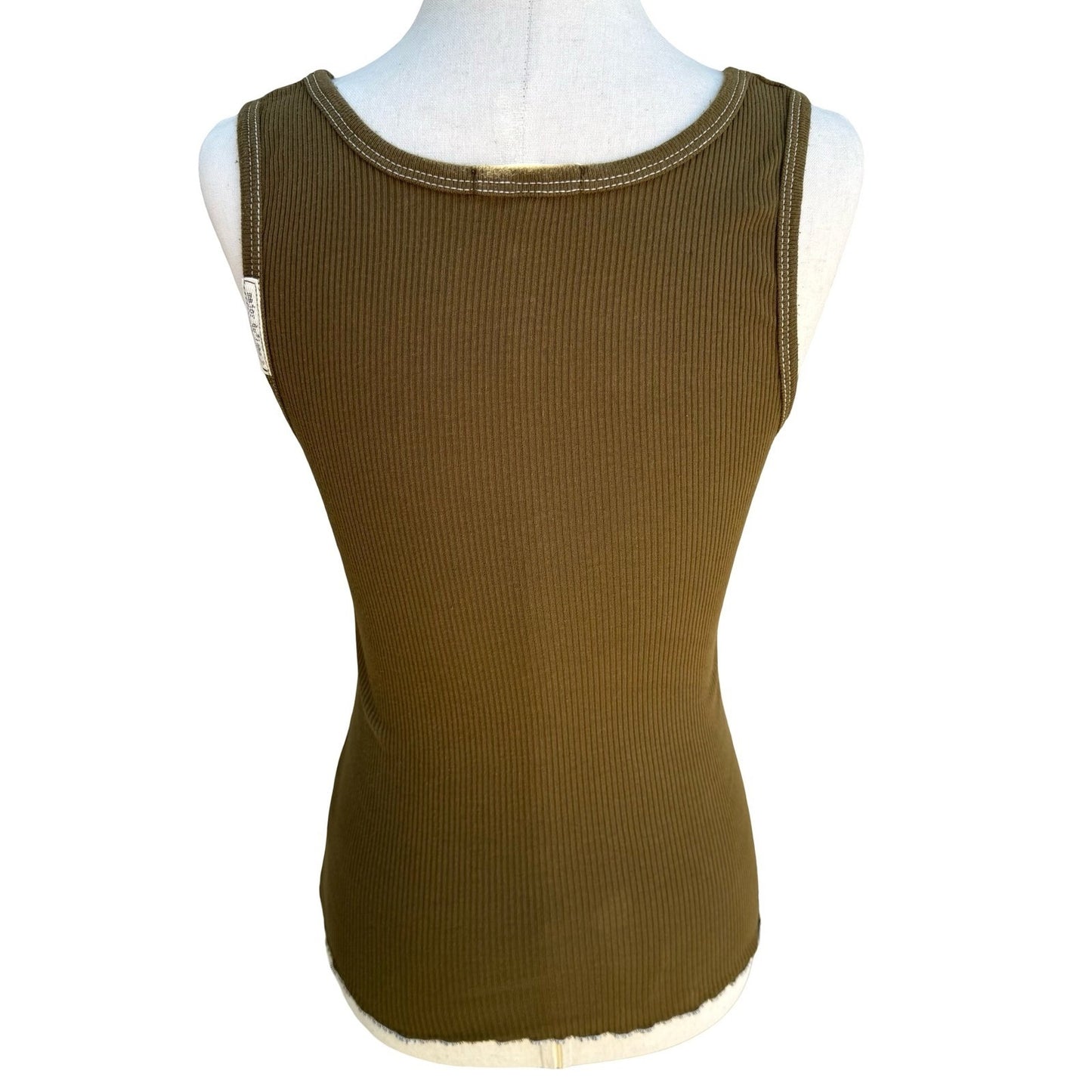 Major Damage Y2K Grunge Knock Out Graphic Tank Top Green Rhinestone Womens M