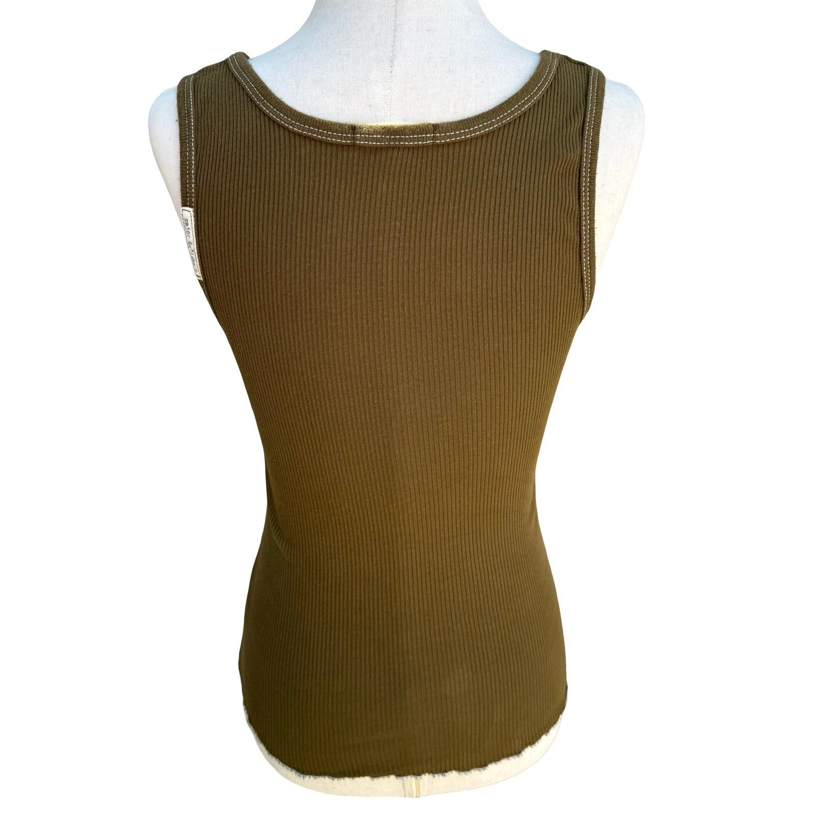 Major Damage Y2K Grunge Knock Out Graphic Tank Top Green Rhinestone Womens M