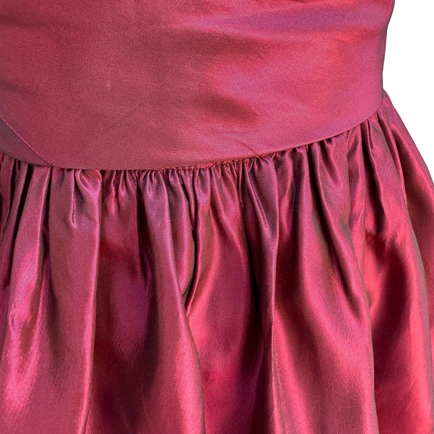 ABS Evening Y2K 90s Glam Iridescent Taffeta Formal Holiday Prom Wrap Dress 12