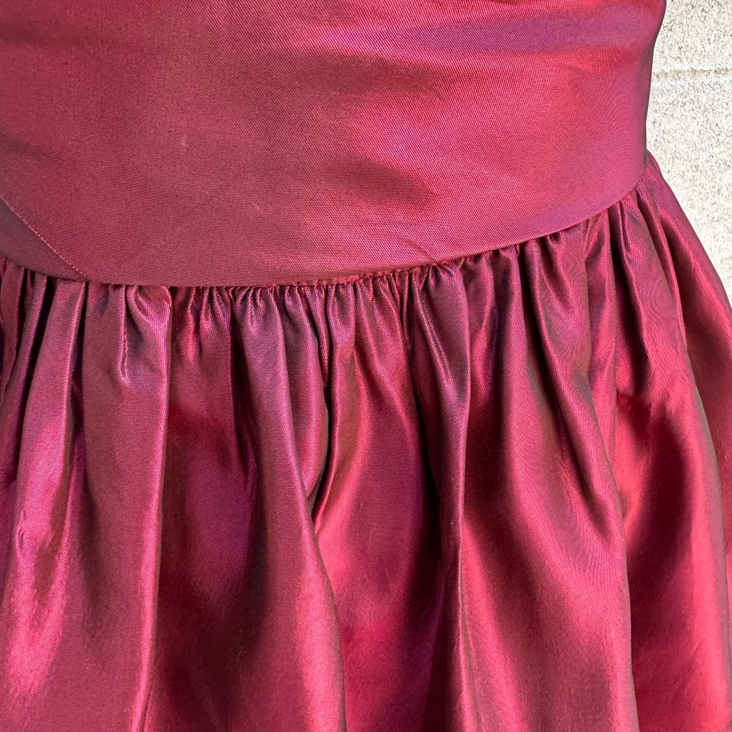 ABS Evening Y2K 90s Glam Iridescent Taffeta Formal Holiday Prom Wrap Dress 12