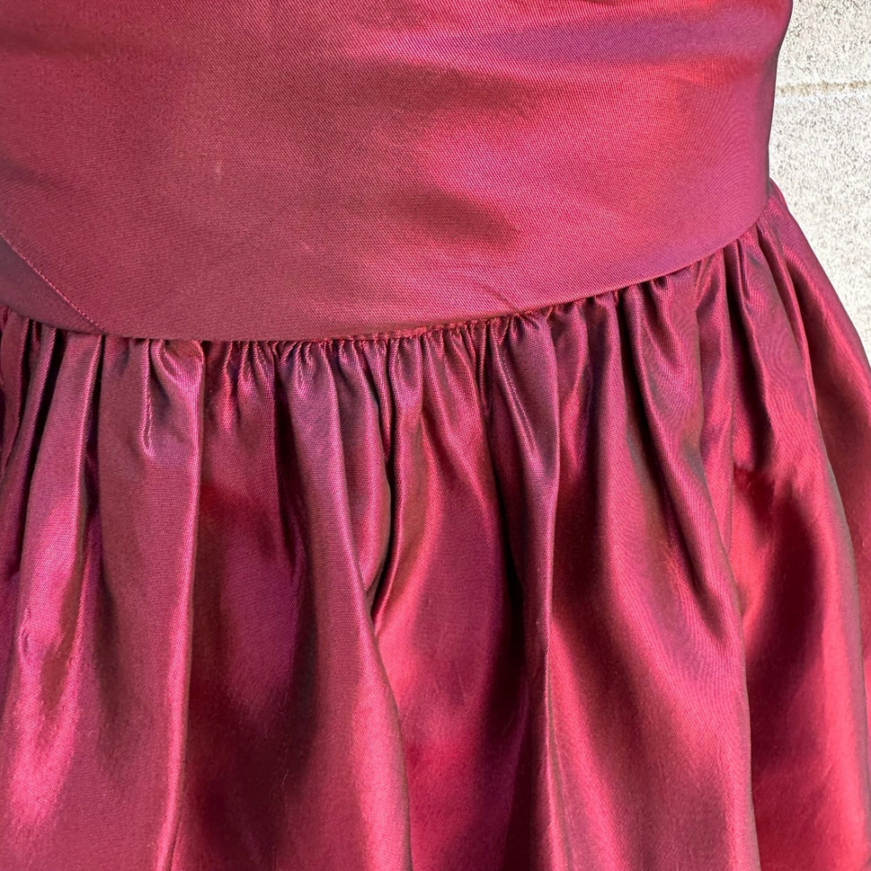 ABS Evening Y2K 90s Glam Iridescent Taffeta Formal Holiday Prom Wrap Dress 12