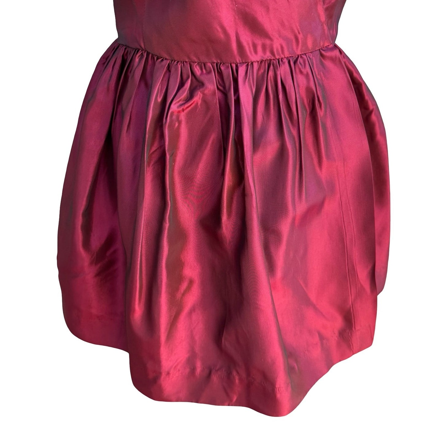 ABS Evening Y2K 90s Glam Iridescent Taffeta Formal Holiday Prom Wrap Dress 12