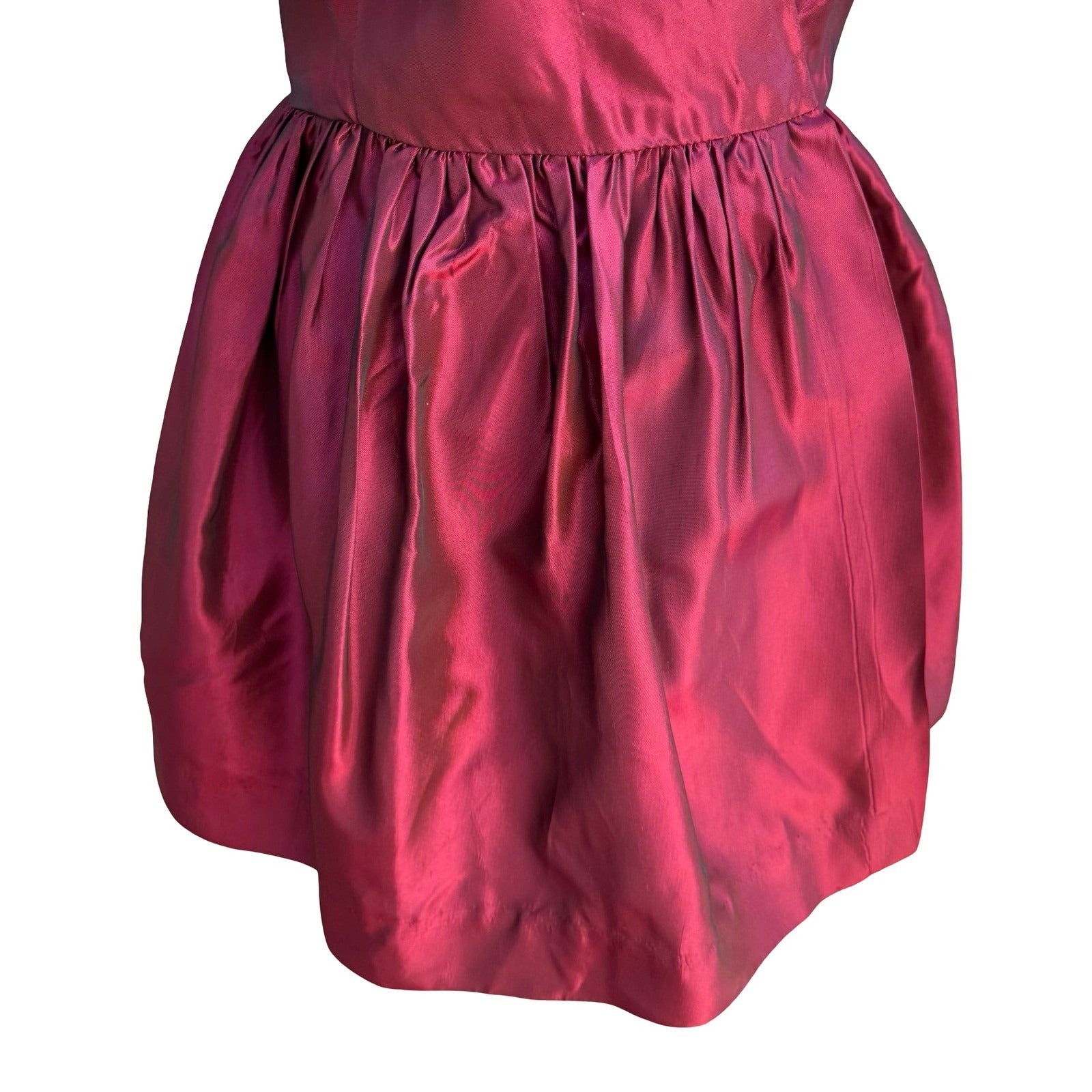 ABS Evening Y2K 90s Glam Iridescent Taffeta Formal Holiday Prom Wrap Dress 12