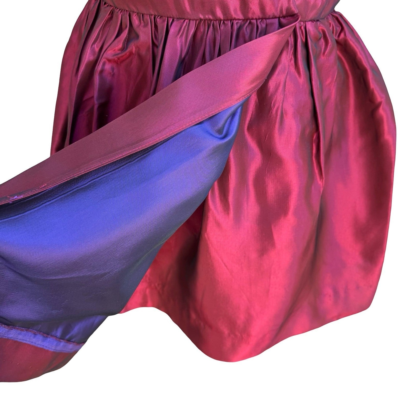 ABS Evening Y2K 90s Glam Iridescent Taffeta Formal Holiday Prom Wrap Dress 12