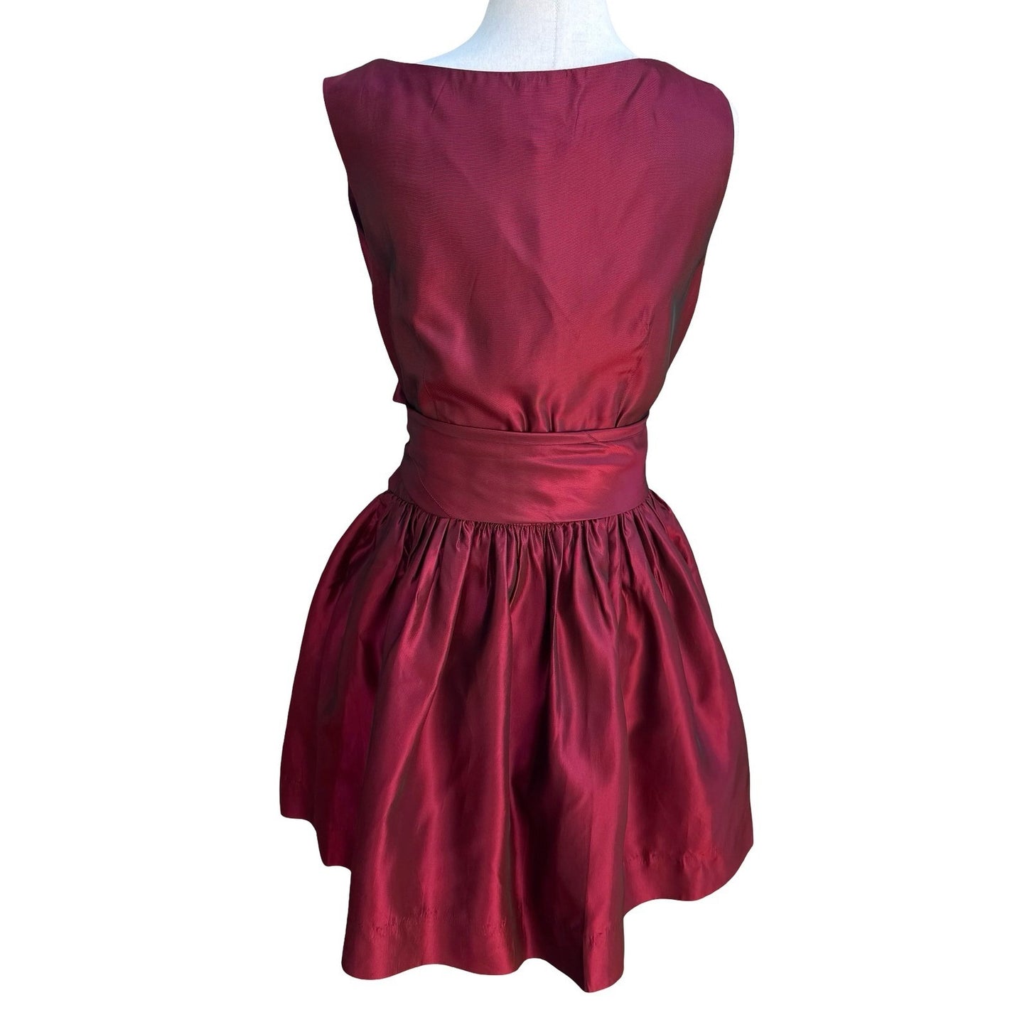 ABS Evening Y2K 90s Glam Iridescent Taffeta Formal Holiday Prom Wrap Dress 12