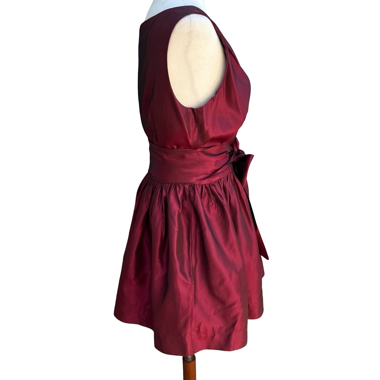 ABS Evening Y2K 90s Glam Iridescent Taffeta Formal Holiday Prom Wrap Dress 12