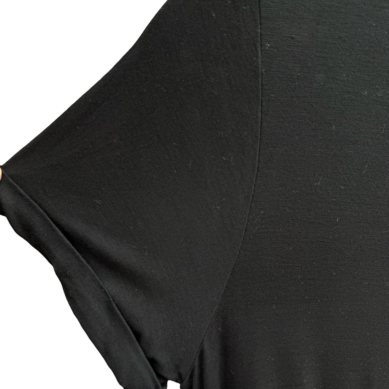 32 Degrees Cool Womens Black Short Sleeve Drawstring Pocket T-Shirt Dress L NEW
