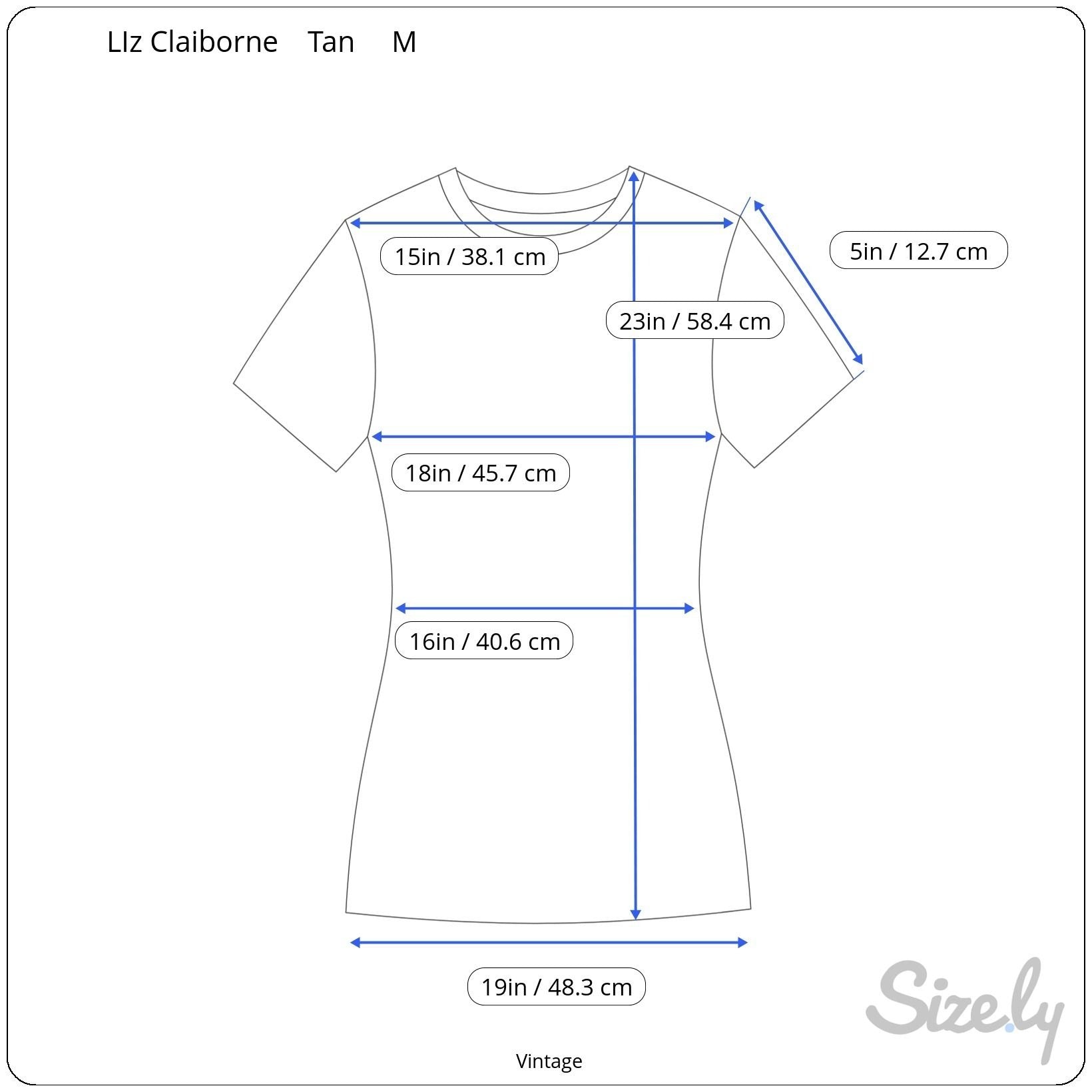 Liz Claiborne Vintage Y2K Womens Brown Tan V-Neck Babydoll Cap Sleeve Shirt M