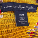 Switch American Eagle Y2K Yellow Floral Lace Crochet Cami Top M Boho Smocked Romantic 2 image