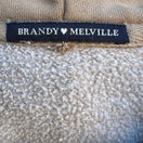 Switch Brandy Melville Y2K Christy Clean Girl Oversized Zip Up Hoodie Tan Womens OS 2 image
