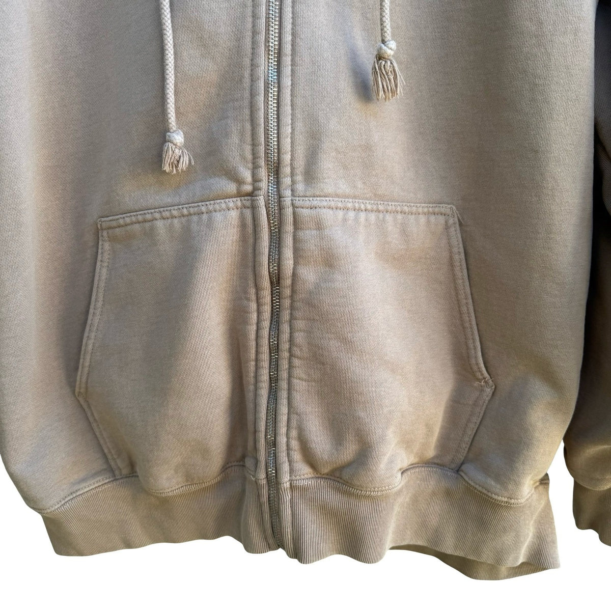 Brandy Melville Y2K Christy Clean Girl Oversized Zip Up Hoodie Tan Womens OS
