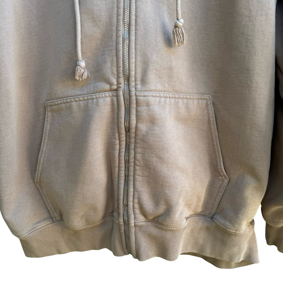 Brandy Melville Y2K Christy Clean Girl Oversized Zip Up Hoodie Tan Womens OS