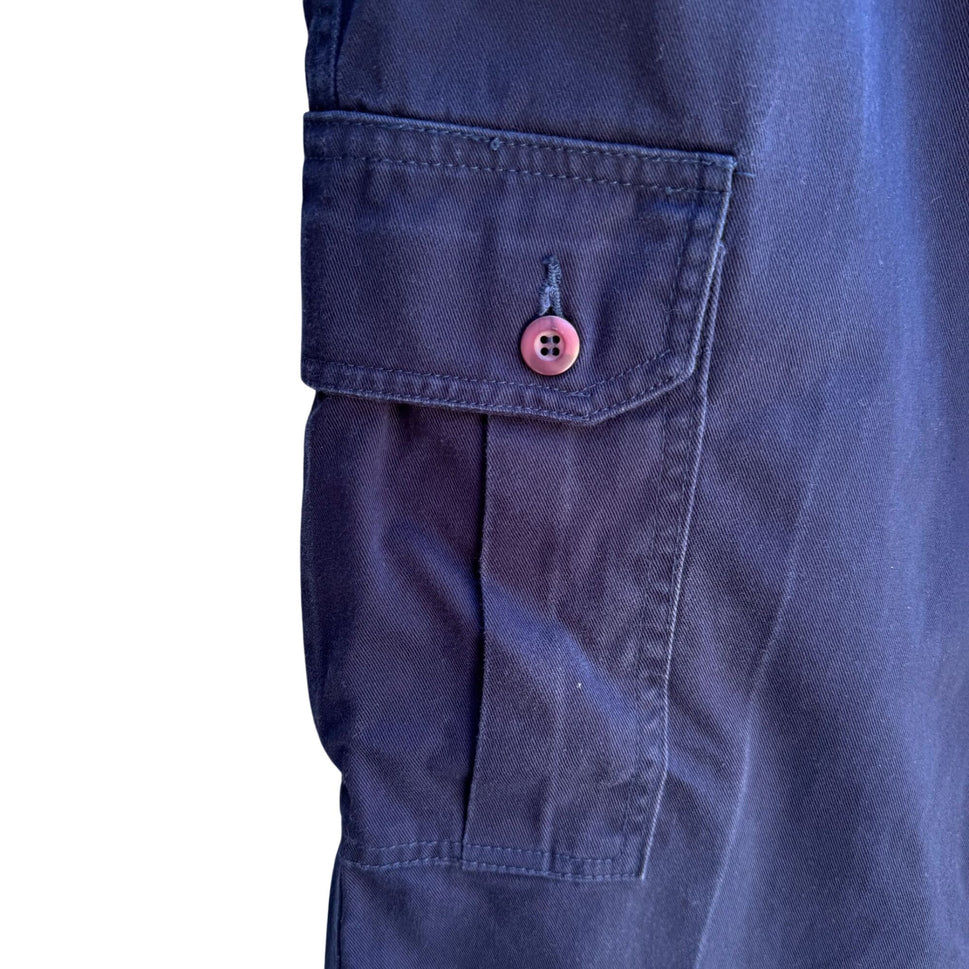 LA Gate Vintage Y2K Navy Mens Side Pockets JNCO Style Utility Cargo Baggy Pants