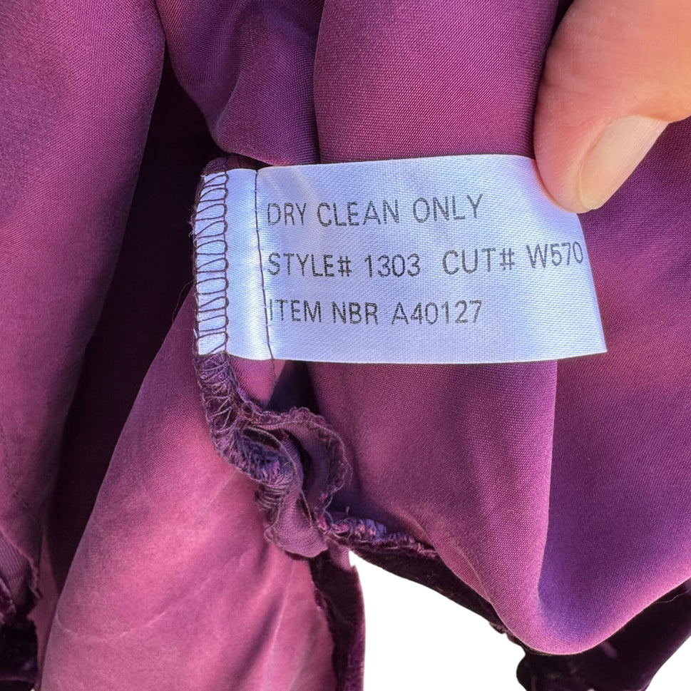 Silk Lore Velvet Burnout Floral Tunic Purple Long Sleeve Fairy Grunge Top New S