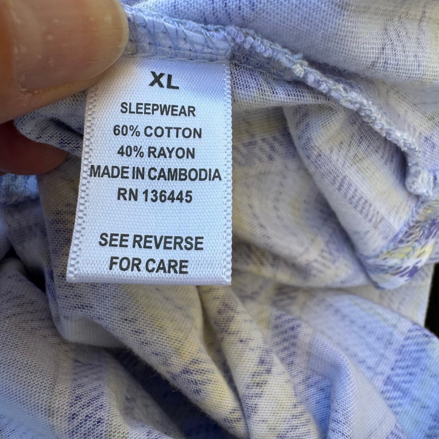 Muk Luks Purple Plaid Ruffle Trim Loungewear Pajama Sleep Shirt Nightgown XL