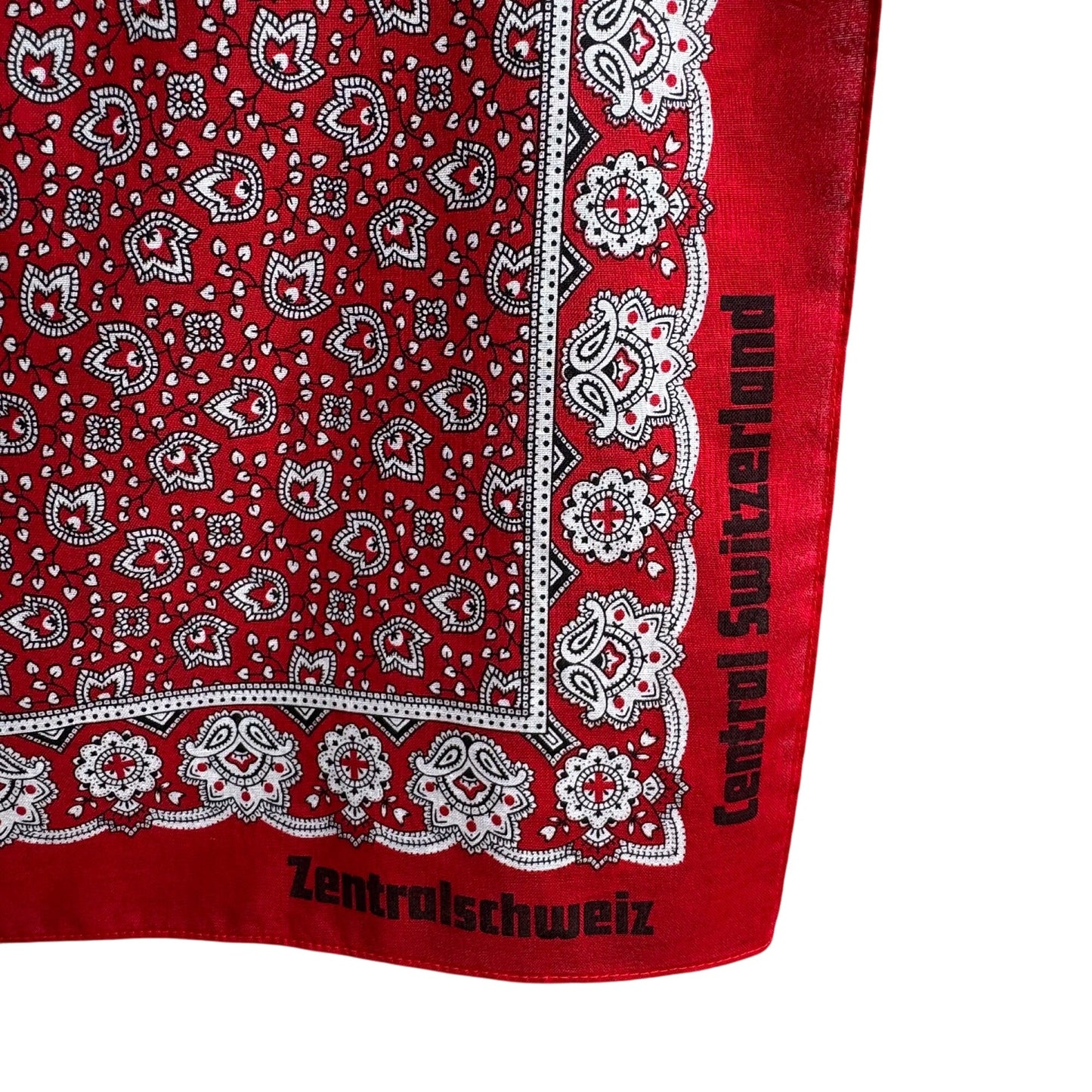 Zentralschweiz Central Switzerland Vintage Red Paisley Bandana 100% Cotton Scarf