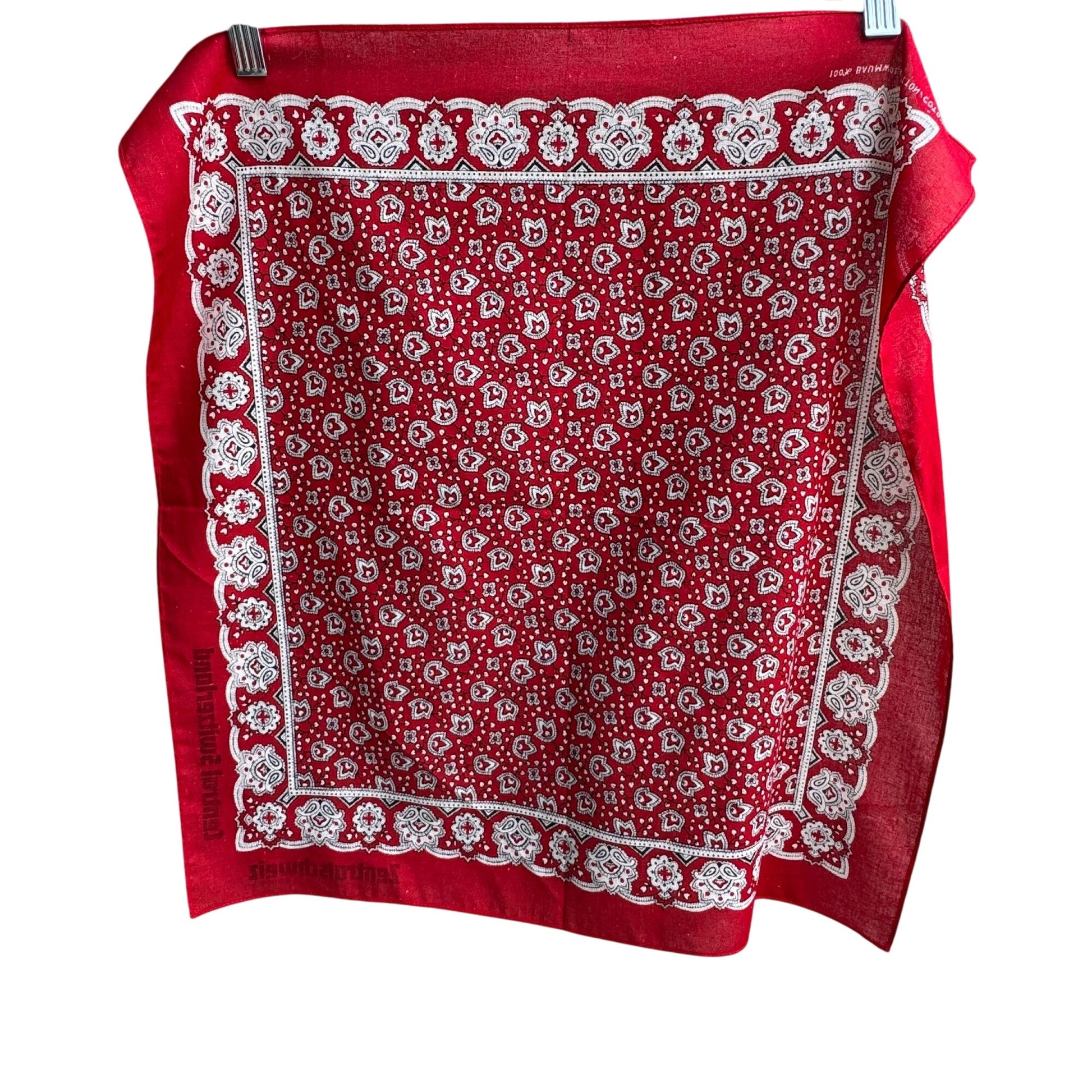 Zentralschweiz Central Switzerland Vintage Red Paisley Bandana 100% Cotton Scarf