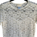 Switch C C Courtenay Vintage Women&#39;s Sweetheart Neckline Floral Lace Short Sleeve Top L 2 image