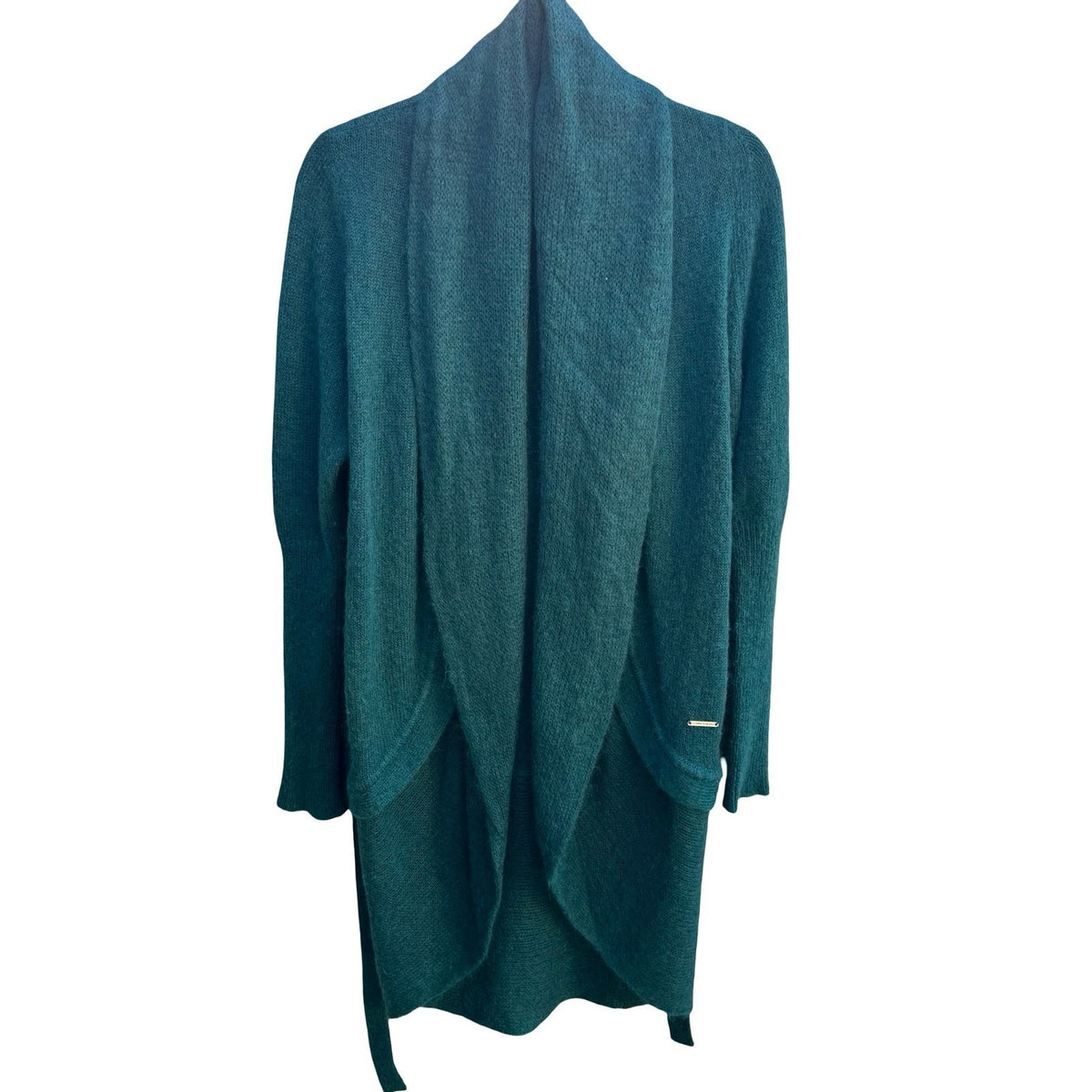 Costume National Italian Mohair Blend Grunge Whimsigoth Draped Open Cardigan S