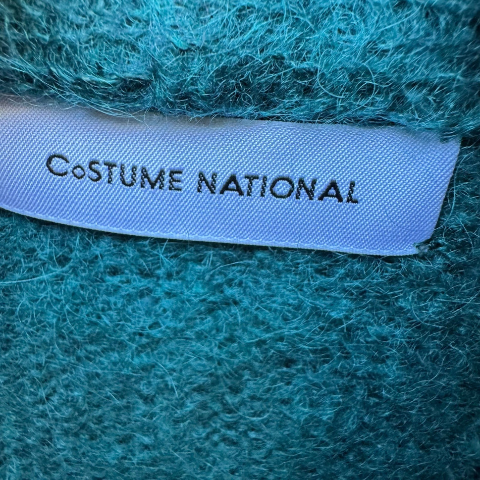 Costume National Italian Mohair Blend Grunge Whimsigoth Draped Open Cardigan S