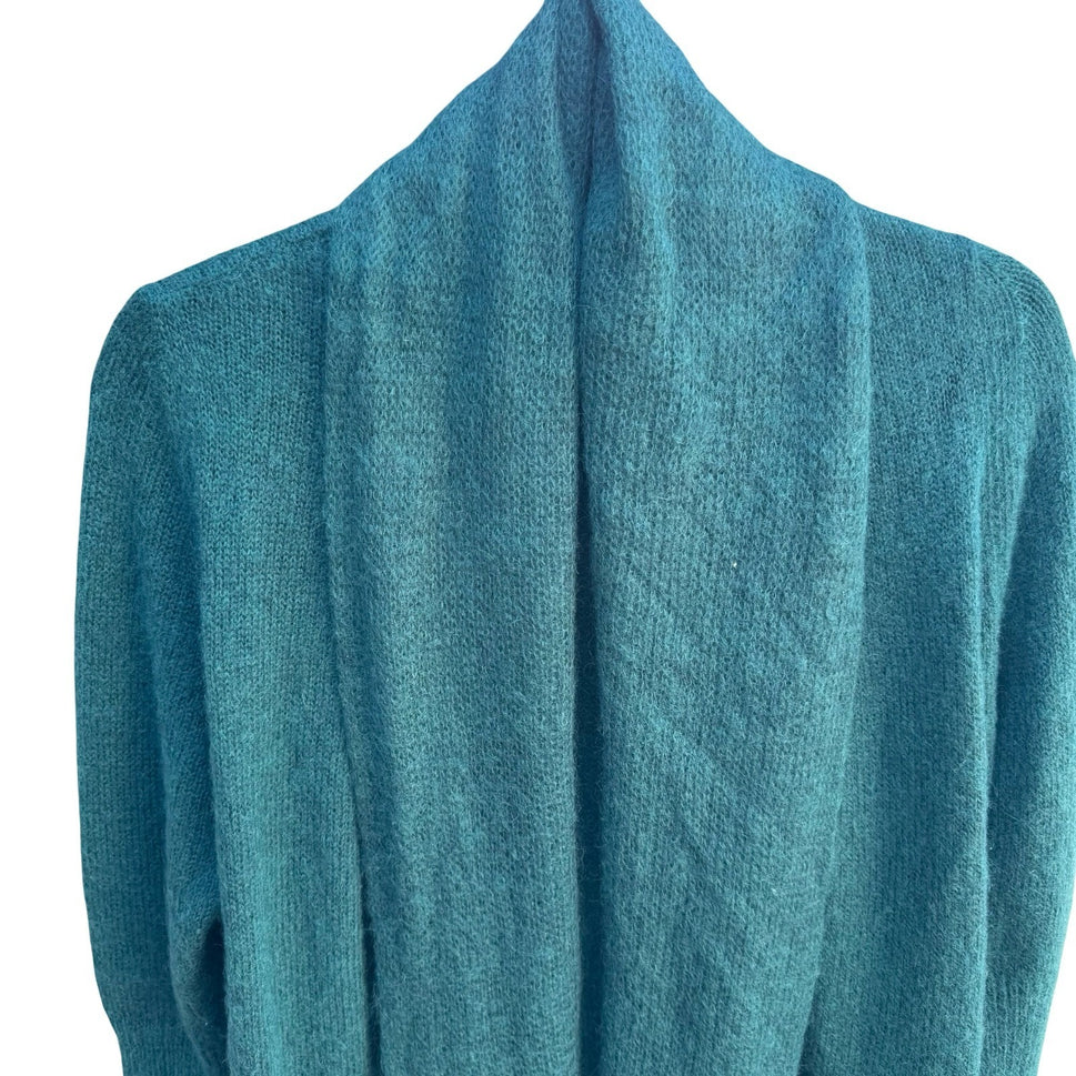 Costume National Italian Mohair Blend Grunge Whimsigoth Draped Open Cardigan S