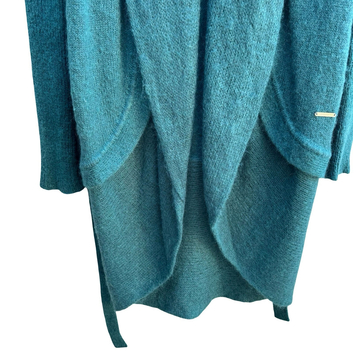 Costume National Italian Mohair Blend Grunge Whimsigoth Draped Open Cardigan S